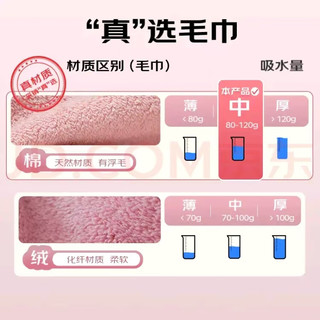 金号 KINGSHORE纯棉毛巾2条 柔软吸水不易掉毛居家洗脸面巾  蓝色/灰色 70*34cm