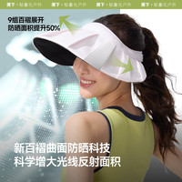 蕉下百褶贝壳帽夏季丝绒黑胶防晒帽女防紫外线凉感透气太阳空顶帽