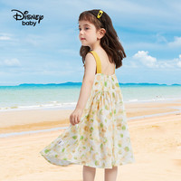 Disney baby迪士尼女童连衣裙儿童裙子中小童装无袖吊带公主裙夏 橙色 110