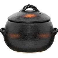 日本万古烧燃气老式土锅土釜砂锅炖肉煲汤黑釉米饭锅