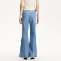 VEROMODA牛仔裤女2025夏季纽扣腰头流苏开衩裤脚微喇裤时尚百搭 浅牛仔蓝色 M