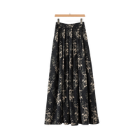 国风印花a字半身裙2025夏薄款洋气淑女长裙气质通勤百搭显瘦半裙 花色