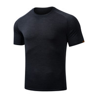 灰壳户外美利奴羊毛速干衣T恤夏排汗透气美丽诺休闲运动圆领短袖男 军绿色 /180gsm-常规正肩 2XL (190) 185-200斤 军绿色 /180gsm正肩款