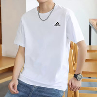 adidas 阿迪达斯 三条纹短袖男2025夏季新款运动服透气宽松半袖T恤