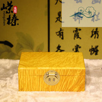 惠翔 金丝楠木首饰盒 带锁项链耳环收纳盒 25*14*9加绒镍孖