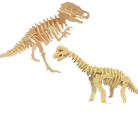 齐峰3d立体拼图积木玩具摆件恐龙模型木质儿童成人拼插动物diy礼物