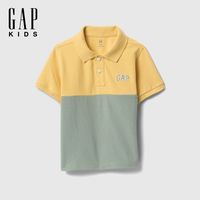 Gap男幼童2025春季纯棉logo撞色polo衫儿童装T恤美版744343