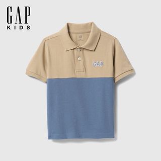 Gap男幼童2025春季纯棉logo撞色polo衫儿童装T恤美版744343