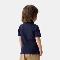 Gap男幼童2025春季纯棉logo短袖polo衫透气T恤美版857486