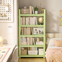 摩基家用钢制书架置物架简易多层书柜儿童卧室客厅收纳架子 果绿六层高183cm【升级加厚】 长40宽30cm【承重稳固】