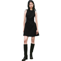 UR2025春季新款女摩登气质褶皱收腰显瘦无袖连衣裙UYY750030