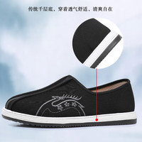 鮟鱇传统千层底老北京布鞋男中老年爸爸鞋透气老人鞋A5035 黑色  38 