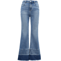 VEROMODA牛仔裤女2024早春新款中腰渐变休闲微喇 J3B