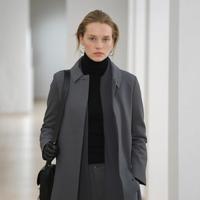 【卡姆登版型】女式纯棉随性摩登插肩袖中长款极简风衣外套