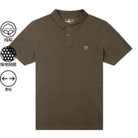 添柏岚（Timberland）POLO衫男 2025夏季户外运动上衣休闲纯棉半袖翻领T恤商务短袖 A24H2AR5/军绿色 M (175/100A)