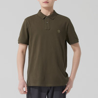 添柏岚（Timberland）POLO衫男 2025夏季户外运动上衣休闲纯棉半袖翻领T恤商务短袖 A24H2AR5/军绿色 XS (165/80A)