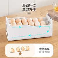 冰箱鸡蛋收纳盒家用厨房保鲜盒放鸡蛋盒滑梯式滚动装蛋整理盒 2个装⭐【可存60枚，自动补位】