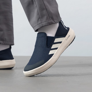adidas阿迪达斯蓝色帆布鞋男鞋夏季溯溪鞋涉水鞋子一脚蹬穿脱运动鞋 JI3502 40.5