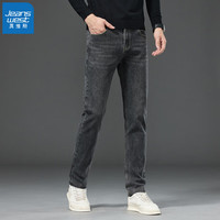 真维斯（Jeanswest）男士常规牛仔裤男春秋款裤子男士休闲裤男直筒裤百搭男裤党 黑灰色Z66 38