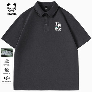 HI PANDA你好熊猫短袖POO男夏季舒适透气宽松垂感抗菌防晒男士半袖衬衫