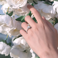 钻石世家 【求婚】玫瑰之吻 30分18K金GIA钻石戒指扭臂结婚钻戒 32分 I-J/SI 13号