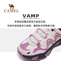 CAMEL骆驼星野运动鞋女款2025秋季透气女鞋厚底增高老爹鞋休闲鞋子 X25CX44035，黑/银白，女款 39