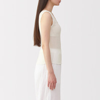 无印良品(無印良品 MUJI)女式 经泡泡纱 带罩杯背心 女士女款带胸垫 25年夏季 FCB65C5S 米白色 XL (165/92A)