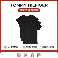 TOMMY HILFIGER 夏季运动户外透气男士短袖T恤 黑色 M 990黑色