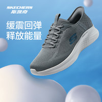 斯凯奇闪穿鞋丨闪步鞋跑步男女舒适耐磨厚底休闲健步一脚蹬运动鞋 女款-黑色/青绿色/BKTQ/150123 35