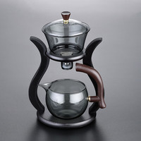 全度玻璃茶具套装自动懒人泡茶器家用泡茶壶茶杯冲泡茶器功夫茶具 懒人茶器烟灰款(超实惠套装)