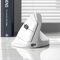 keychron渴创 M5 8K 无线/有线双8K鼠标 三模垂直鼠标 人体工学鼠标 办公鼠标 47°黄金倾角 自研网页驱动 M5 双8K PAW3950鼠标 白色