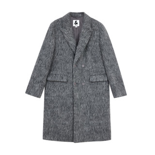 JACK&JONES 杰克琼斯 春秋商务休闲中长款毛呢大衣男子呢子外套合集 224427003中花灰