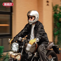 BEASLEY HELMETS比斯力复古全盔摩托车头盔巡航拉力盔男四季通用越野盔夏季头盔 曜夜黑+黑色泡泡镜 L码(头围57~58)