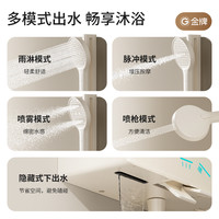 金牌卫浴简易花洒套装淋浴器分体式家用小户型 M52枪灰色|精铜主体|升级3+1手持