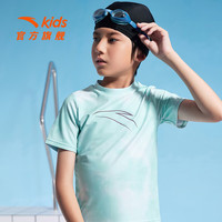 安踏儿童泳衣男女童分体泳装2025年夏季透气专业运动抗氯泳衣泳裤套装 【男童分体】绿色/黑色1472-1 120