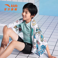 安踏儿童泳衣男女童分体泳装2025年夏季透气专业运动抗氯泳衣泳裤套装 【男童分体】绿色/黑色1472-1 110