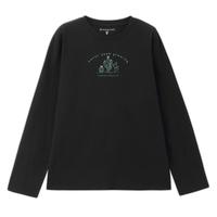 佐丹奴T恤女装纯棉植物印花针织圆领长袖T恤 13324555