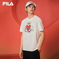 FILA斐乐官方短袖t恤男女款针织短袖2025春节新款休闲趣味涂鸦情侣T恤 -WT  180/100A/