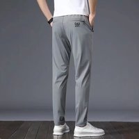 楠飞华裳夏季冰丝运动裤男士休闲长裤刺绣宽松潮流青年百搭宽松大码直筒裤 蜘蛛标 (适合95-110斤)