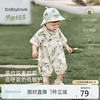 Babylove 婴儿连体衣夏季竹棉山茶纱布和尚服新生儿宝宝衣服薄款透气哈衣