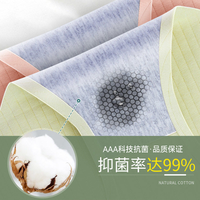 猫人内裤女纯棉内裆抗菌性感女生中高腰收腹无痕大码三角内衣 MR529 肤色 果绿 豆沙 XL