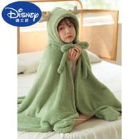 迪士尼(Disney)秋冬小鹿斗篷披肩毛毯毛绒办公室午睡厚保暖可爱睡袍懒人披风 披肩-鹿角蓝色(加厚北极绒)