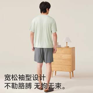 猫人（MiiOW）男士睡衣男薄款【莫代尔】清凉透气圆领短袖简约可外穿家居服