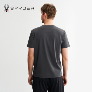 SPYDER夏季男子TRAINING透气户外休闲运动短袖T恤24ER471M 炭灰色 XL (尺码偏大拍小一码)