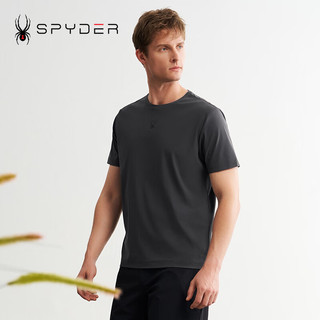 SPYDER夏季男子TRAINING透气户外休闲运动短袖T恤24ER471M 炭灰色 XL (尺码偏大拍小一码)