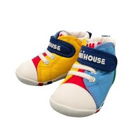 日潮 MIKIHOUSE 婴儿彩虹帆布学步鞋 越南制一段婴儿鞋 （05）黑色