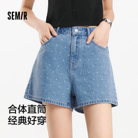 森马（Semir）牛仔裤女设计感直筒裤小个子2025夏季复古小众chic潮109325122005