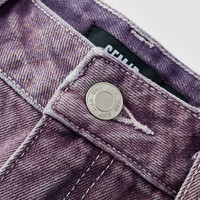 森马（Semir）牛仔裤女设计感直筒裤小个子2025夏季复古小众chic潮109325122005 26 白紫色调00317