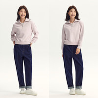 森马(Semir)卫衣女纯色温柔2024秋季休闲风宽松套头衫101524116012 梦幻粉60394 XL