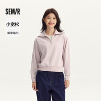 森马(Semir)卫衣女纯色温柔2024秋季休闲风宽松套头衫101524116012